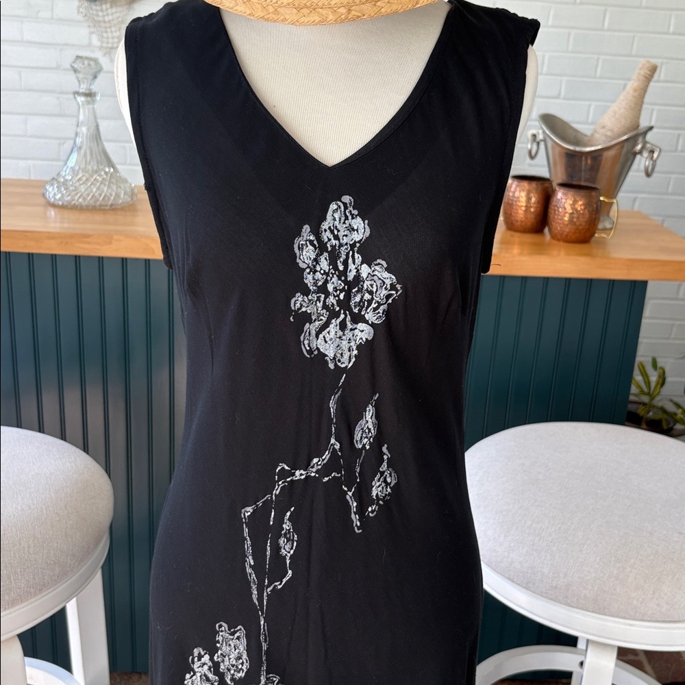 Carole Little Unique Vintage Black and White Floral Maxi Dress - Picture 3 of 15